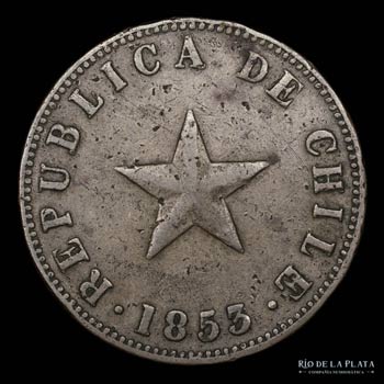 Chile. 1 Centavo 1853. CU, 29.0mm; ... 