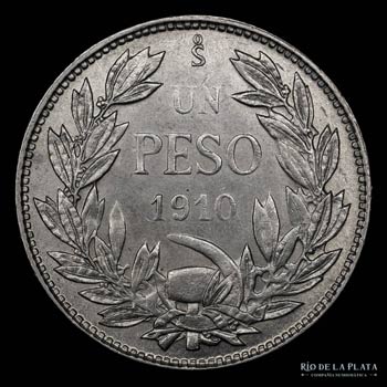 Chile. 1 Peso 1910. AG.900, ... 
