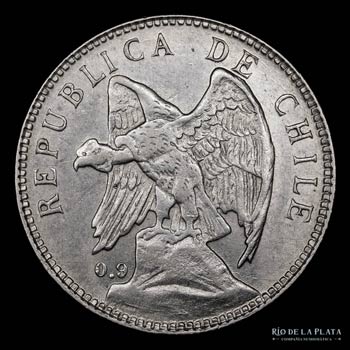 Chile. 1 Peso 1910. AG.900, ... 