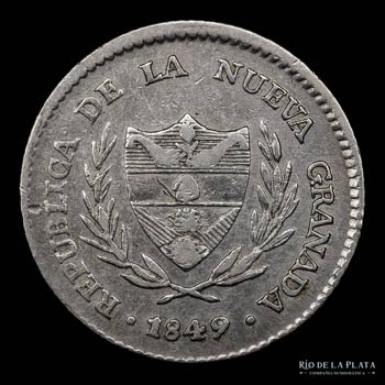 Colombia. 2 Reales 1849, Bogota ... 