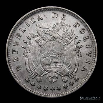 Bolivia. 20 Centavos 1909. AG.833, ... 