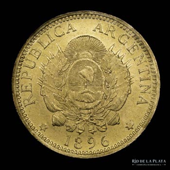 Argentina. 5 Pesos 1896 Argentino ... 
