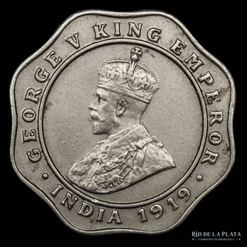 India-British. 4 Annas 1919. ... 