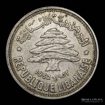 Libano. 50 Piastras 1952. AG.600, ... 