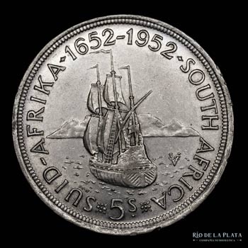Sudáfrica. Jorge VI. 5 Shilling ... 