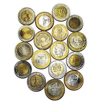 Monedas mundiales bimetálicas. ... 