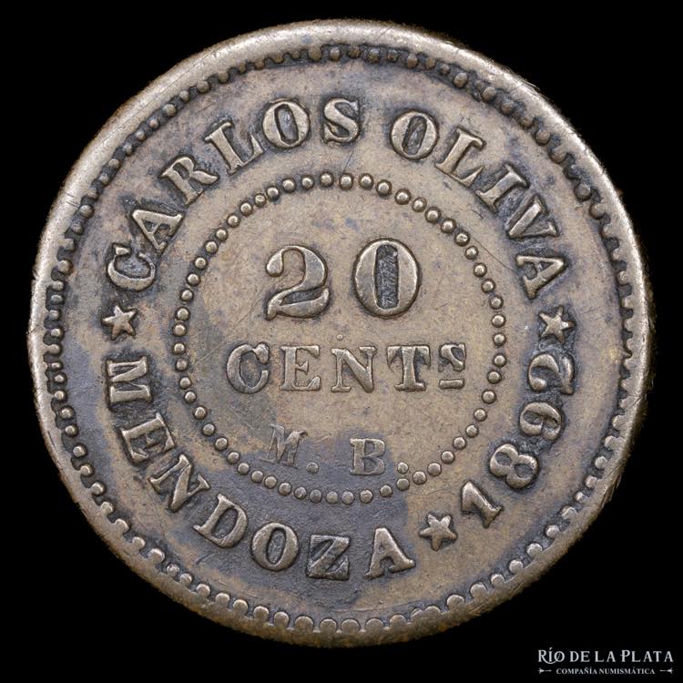 Argentina. Ficha. 20 Centavos 1892 ... 