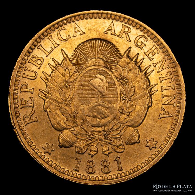 Argentina. 5 Pesos 1881 Argentino ... 