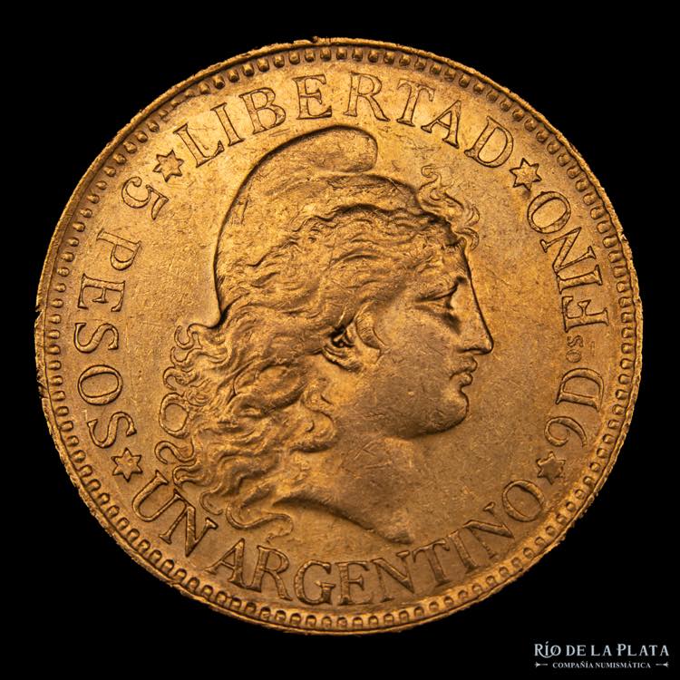 Argentina. 5 Pesos 1887 Argentino ... 