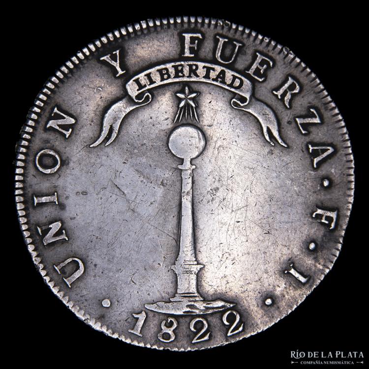 Chile. 1 Peso 1822 FJ. AG.902; ... 
