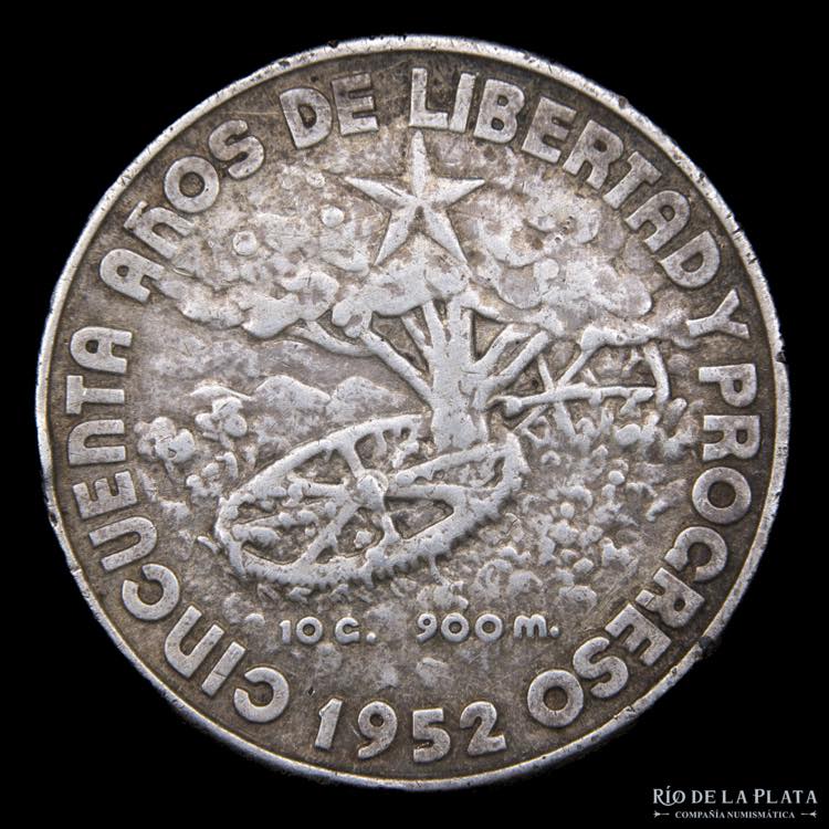 Cuba. 40 Centavos 1952. AG.900; ... 