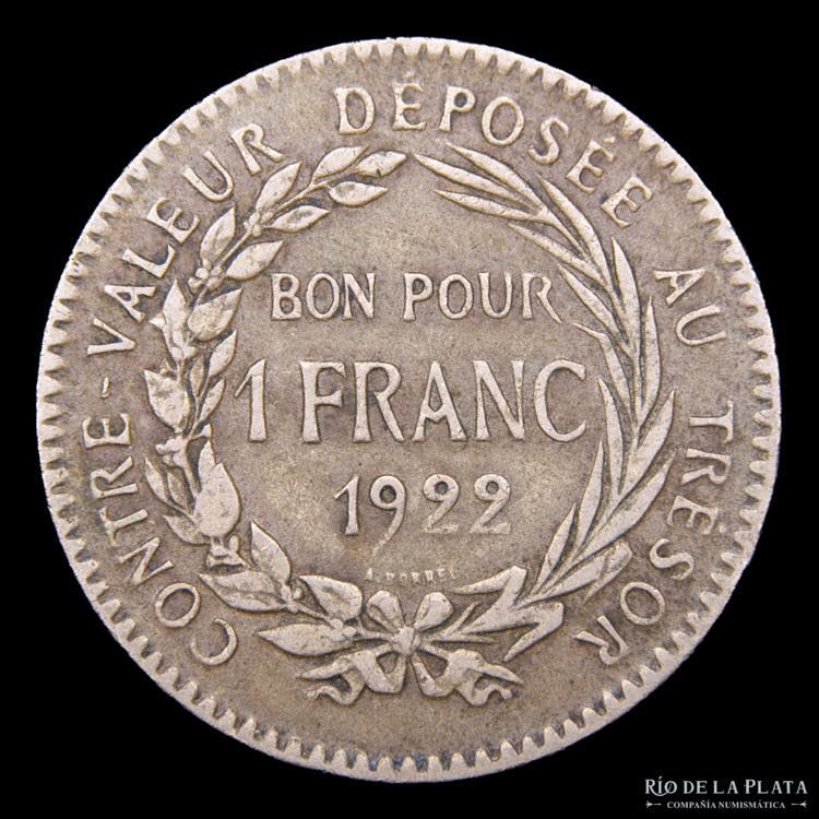 Martinica (Francia). 1 Franc 1922. ... 