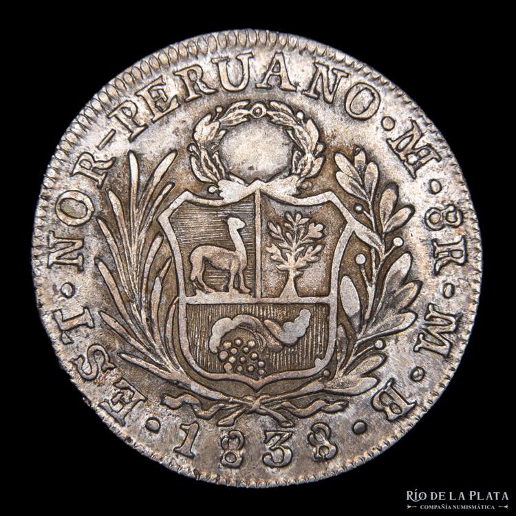 Perú. 8 Reales 1838 MB. Estado ... 