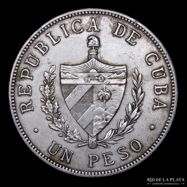 Cuba. 1 Peso 1916. AG.900; 38.0mm; ... 