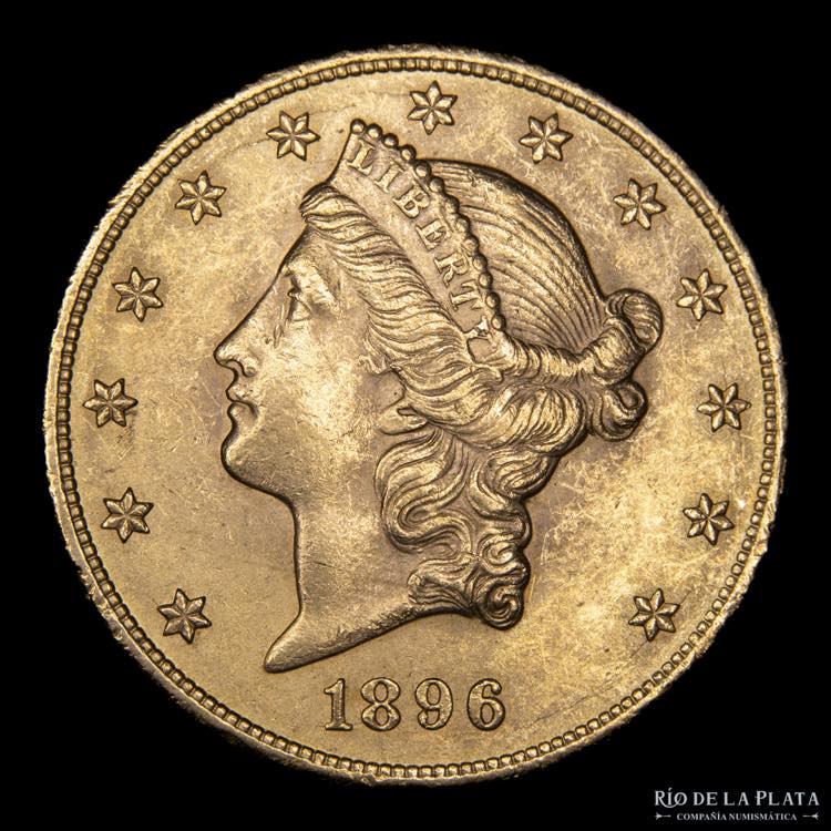 USA. 20 Dollars 1896. Oro AU.900, ... 