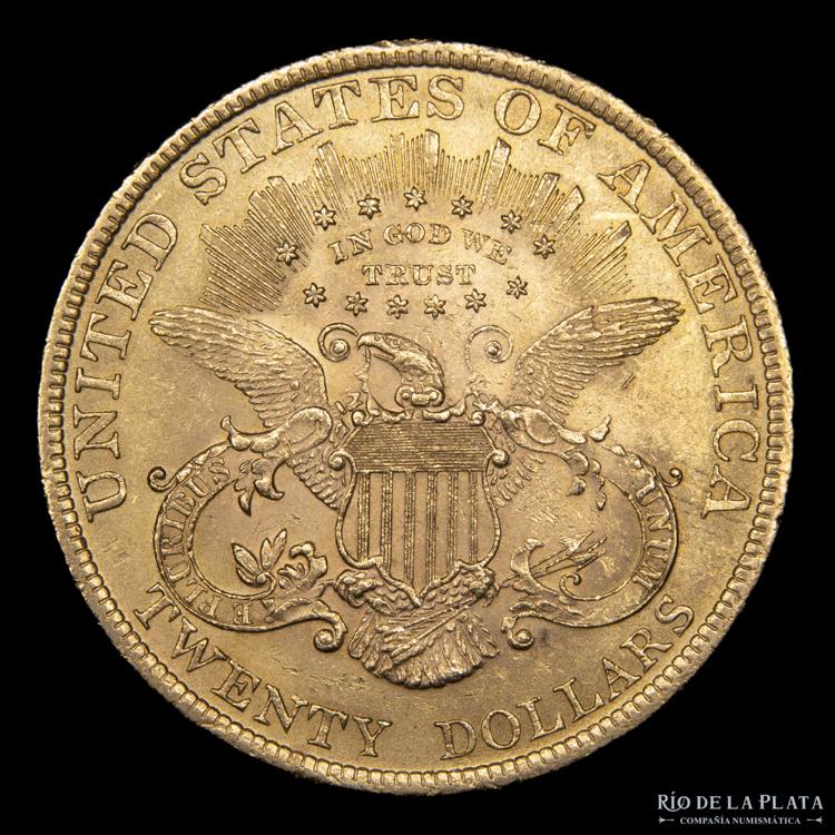 USA. 20 Dollars 1896. Oro AU.900, ... 