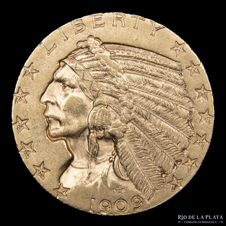 USA. 5Dollars 1909 Indian Head. ... 