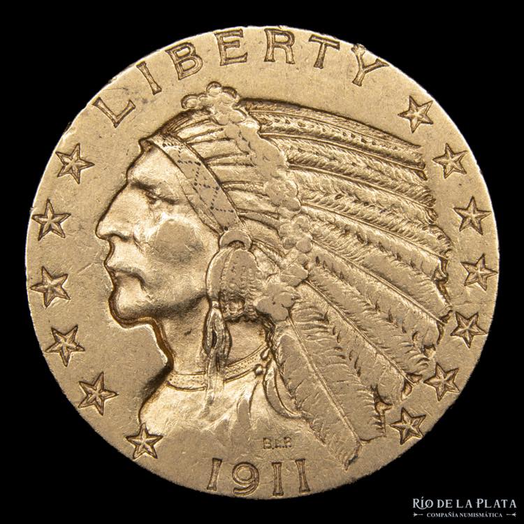 USA. 5 Dollars 1911 Indian Head. ... 