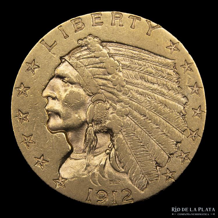 USA. 2.5 Dollars 1912 Indian Head. ... 