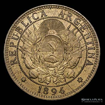 Argentina. 2 Centavos 1894. Buenos ... 