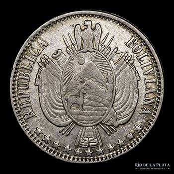 Bolivia. 1 Boliviano 1867 FE. ... 
