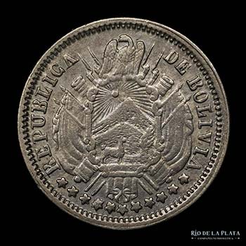 Bolivia. 10 Centavos 1871 ER. ... 