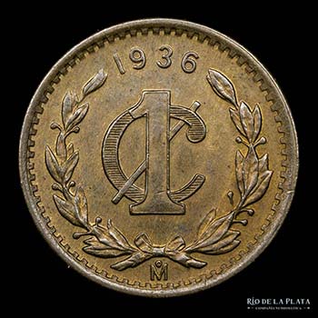 México. 1 Centavo 1936. AE, ... 