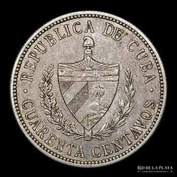 Cuba. 40 Centavos 1915. AG.900, ... 