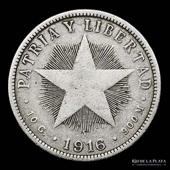 Cuba. 40 Centavos 1916. AG.900, ... 