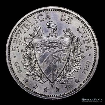 Cuba. 1 Peso 1897. AG.900, 35.5mm; ... 