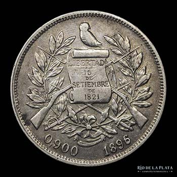Guatemala. 1 Peso 1896/5 Overdate. ... 
