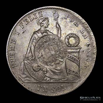 Guatemala. 1 Peso 1894 sobre Perú ... 