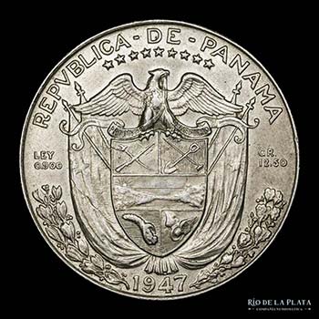 Panamá. 1/2 Balboa 1947. AG.900, ... 