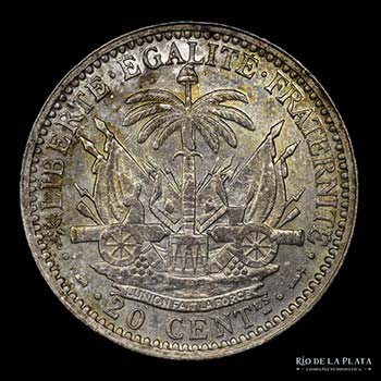 Haití. 20  Centimes 1895. AG.835, ... 