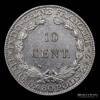 Indochina Francesa. 10 Cents 1937. ... 