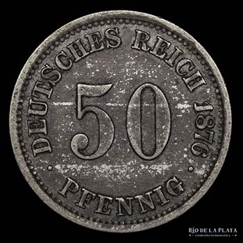 Alemania Imperio. 50 Pfennig 1876 ... 