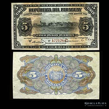 Paraguay. 5 Pesos Fuertes 1923 .  ... 