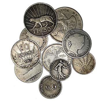 Lote x 10 monedas de plata a ... 