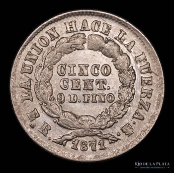 Bolivia. 5 Centavos 1871 ER; ... 