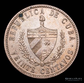 Cuba. 20 Centavos 1915. AG.900, ... 