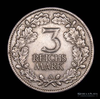 Alemania Weimar. 3 Reichsmark 1925 ... 