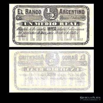 Argentina. Rosario. 1/2 Real 1869. ... 