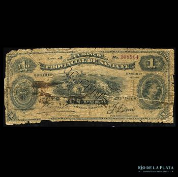 Argentina. Santa Fé. 1 Peso 1882 ... 