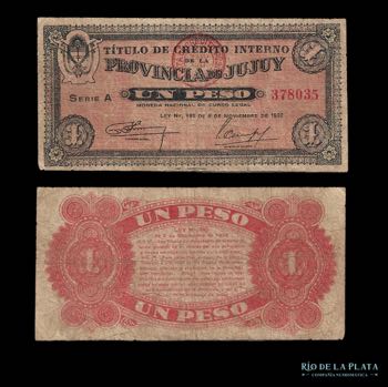 Argentina. Jujuy. 1 Peso 1932. ... 