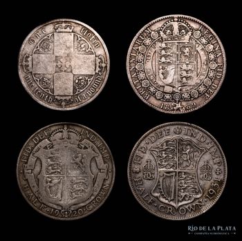 Lote 07 - UK x 4 Monedas de plata ... 