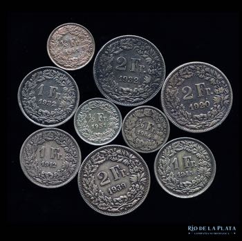 Lote 14 - 9 Monedas de plata de ... 