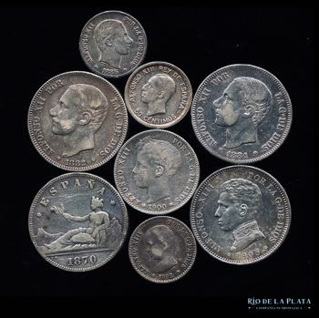 Lote 16 - 8 Monedas de plata de ... 