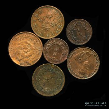 Lote 23 - 6 Monedas orientales a ... 