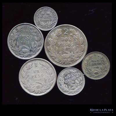 Lote. Monedas de plata. Chile 1880 ... 
