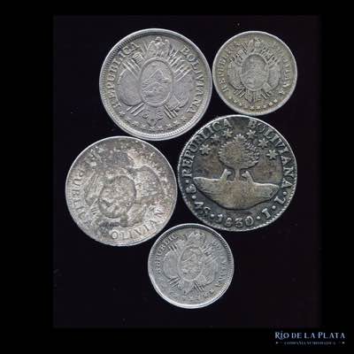 Lote. Monedas de plata. Bolivia. ... 